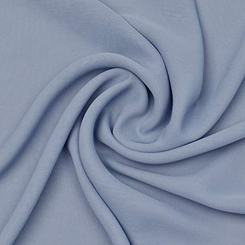 LANSITINA Dusty Blue Continuous Sheer Chiffon Fabric Solid Color b...