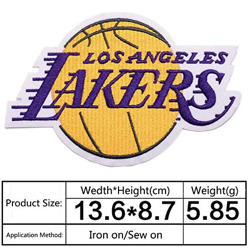 3 Pieces NBA Team Logo Patches Lakers Sew On/Iron On Basketball Lo...