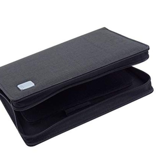 10 Slots Fountain Pen Case Black, Waterproof Canvas Pen Holder Dis...