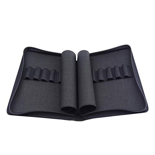 10 Slots Fountain Pen Case Black, Waterproof Canvas Pen Holder Dis...