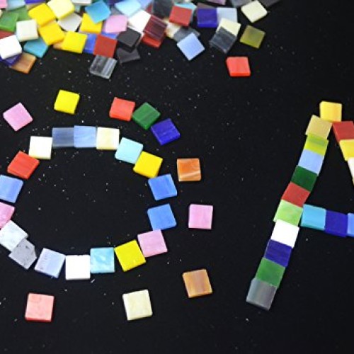 Lanyani 800 Pieces Mosaic Tiles Stained Glass - Assorted Colors fo...