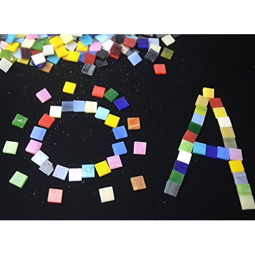 Lanyani 800 Pieces Mosaic Tiles Stained Glass - Assorted Colors fo...