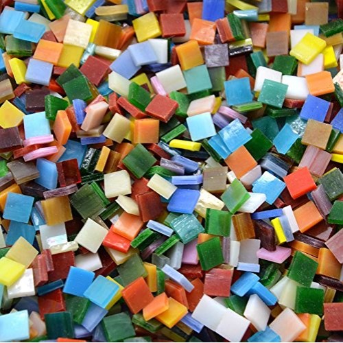 Lanyani 800 Pieces Mosaic Tiles Stained Glass - Assorted Colors fo...