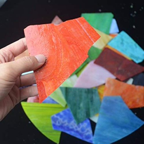 Lanyani Glass Mosaics Pieces Stained Glass, Assorted Colors and Sh...