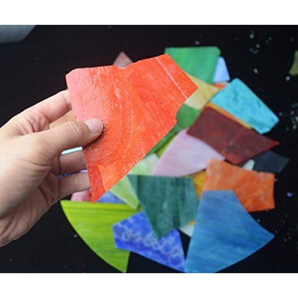 Lanyani Glass Mosaics Pieces Stained Glass, Assorted Colors and Sh...