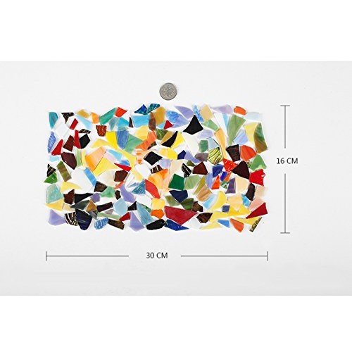 Lanyani Glass Mosaics Pieces Stained Glass, Assorted Colors and Sh...