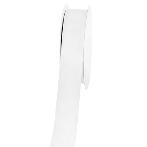 LaRibbons 1 inch Wide Double Face Satin Ribbon - 25 Yard 029-White