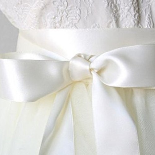 LaRibbons 1 inch Wide Double Face Satin Ribbon - 25 Yard 029-White