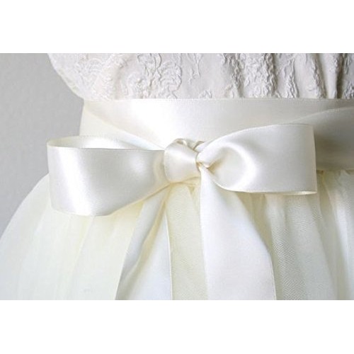 LaRibbons 1 inch Wide Double Face Satin Ribbon - 25 Yard 029-White