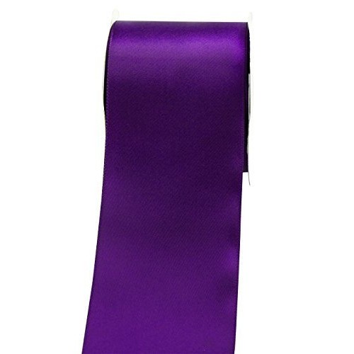 LaRibbons Double Face Satin Ribbon Roll, 3 inch Wide, Purple, 25 Y...