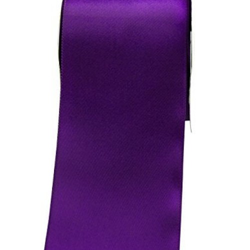 LaRibbons Double Face Satin Ribbon Roll, 3 inch Wide, Purple, 25 Y...
