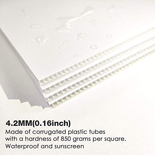 Blank Yard Signs With Stakes, 4 Pack 18 x 12 Inches White Plastic ...