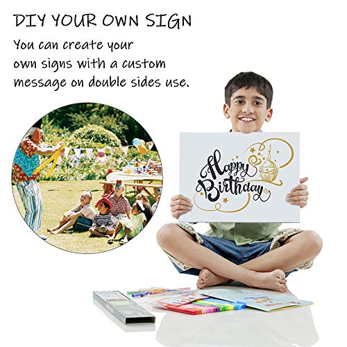 LARREEDE Blank Yard Signs with Stakes, 7 Pack 18 x 12 Inches White...