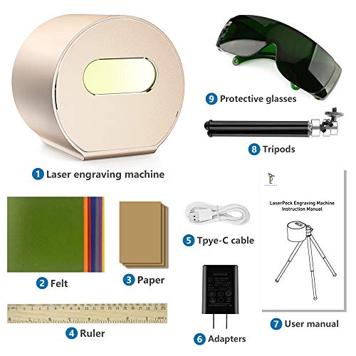 Compact Laser Engraver Machine, LaserPecker Mini Desktop Laser Eng...
