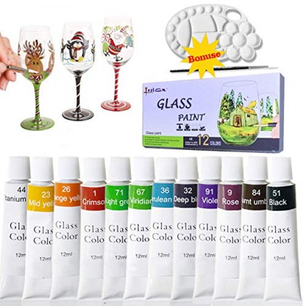 12 Colors Glass Painting Pigment Hand painted Glass Creative - Temu