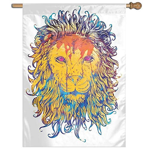 Garden Flag Drawing Lion King Lawn Banner Outdoor Yard Home Flag W...