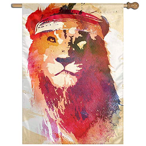Garden Flag Lion Pattern Lawn Banner Outdoor Yard Home Flag Wall D...
