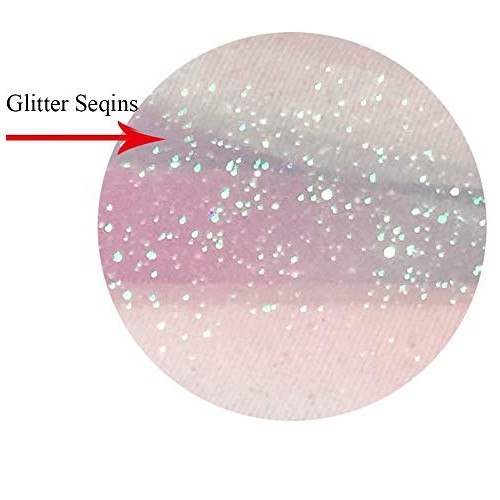 Lauthen.S Rainbow Glitter Tulle Rolls, Decorative Tulle Fabric Rol...