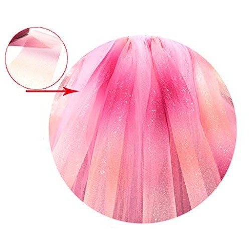 Lauthen.S Rainbow Glitter Tulle Rolls, Decorative Tulle Fabric Rol...