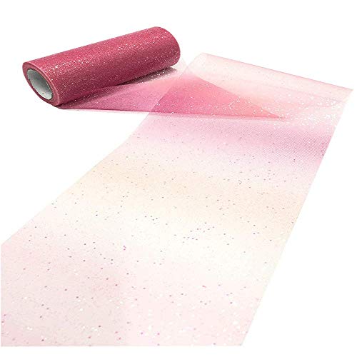 Lauthen.S Rainbow Glitter Tulle Rolls, Decorative Tulle Fabric Rol...