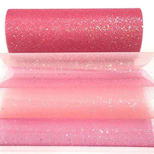 Lauthen.S Rainbow Glitter Tulle Rolls, Decorative Tulle Fabric Rol...