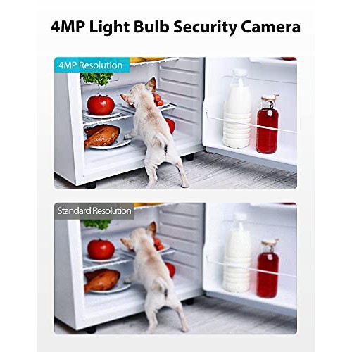 LaView 4MP Bulb Security Camera 2.4GHz,360° 2K Security Cameras Wi...