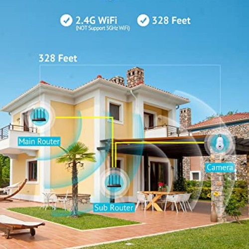 LaView 4MP Bulb Security Camera 2.4GHz,360° 2K Security Cameras Wi...