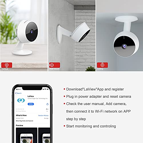 LaView Security Cameras 4pcs, Home Security Camera Indoor 1080P, W...