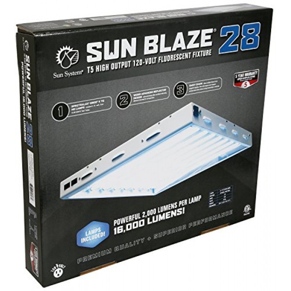 Sun Blaze T5 Fluorescent - 2 ft. Fixture | 8 Lamp |120V - Indoor G...