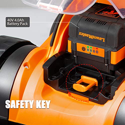 LawnMaster CLMF4016K Cordless 16-Inch Brushless Push Lawn Mower 40...