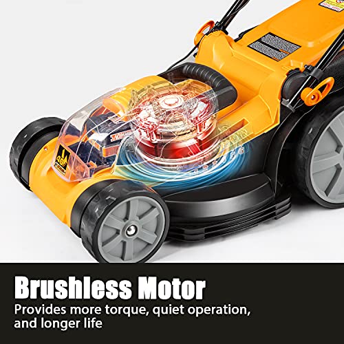 LawnMaster CLMF4016K Cordless 16-Inch Brushless Push Lawn Mower 40...