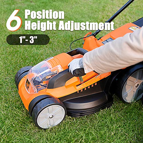 LawnMaster CLMF4016K Cordless 16-Inch Brushless Push Lawn Mower 40...