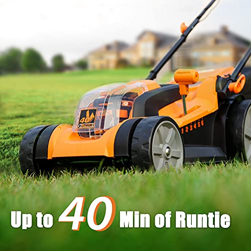 LawnMaster CLMF4016K Cordless 16-Inch Brushless Push Lawn Mower 40...