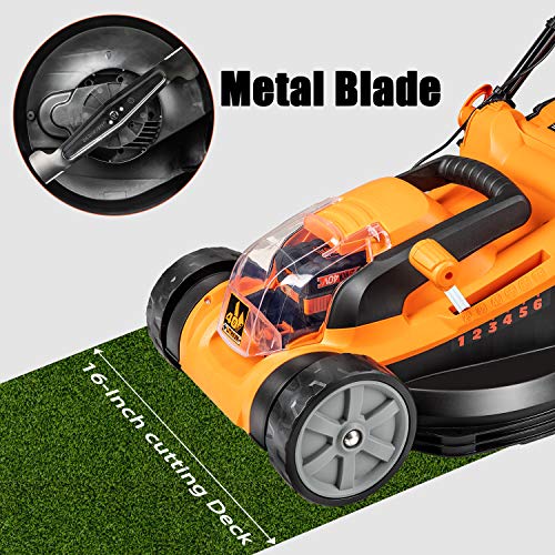 LawnMaster CLMF4016K Cordless 16-Inch Brushless Push Lawn Mower 40...