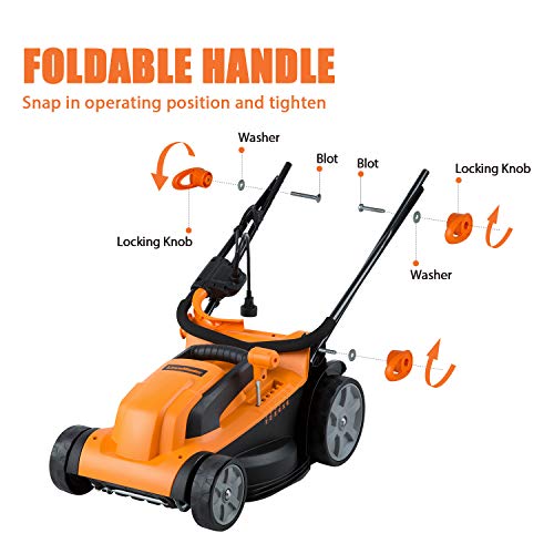 LawnMaster MEB1014K Electric Corded Lawn Mower 15-Inch 11AMP