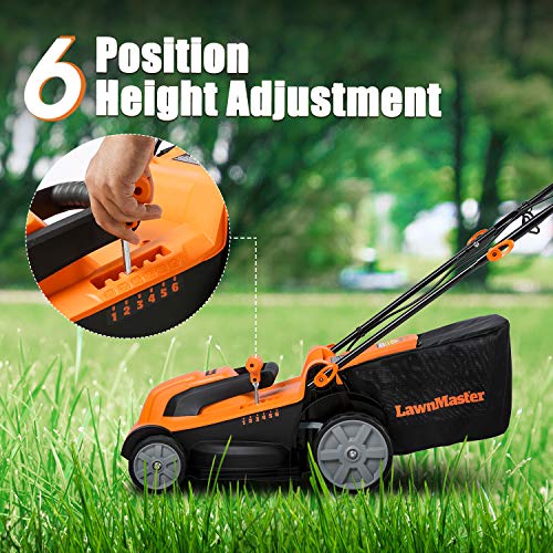 LawnMaster MEB1014K Electric Corded Lawn Mower 15-Inch 11AMP