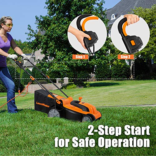 LawnMaster MEB1014K Electric Corded Lawn Mower 15-Inch 11AMP