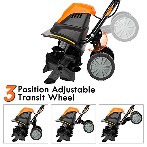 LawnMaster TE1318W1 Corded Electric Tiller 13.5-Amp 18-Inch