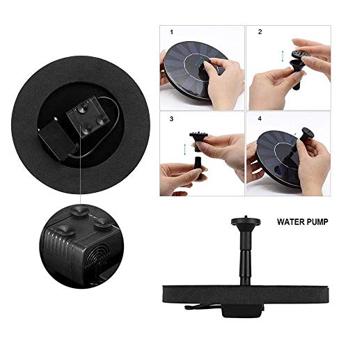 LAWOHO Solar Fountain for Bird Bath, Solar Powered Fountain Pump 1...