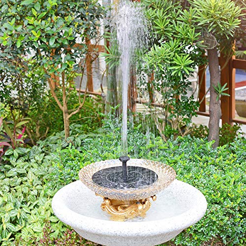 LAWOHO Solar Fountain for Bird Bath, Solar Powered Fountain Pump 1...