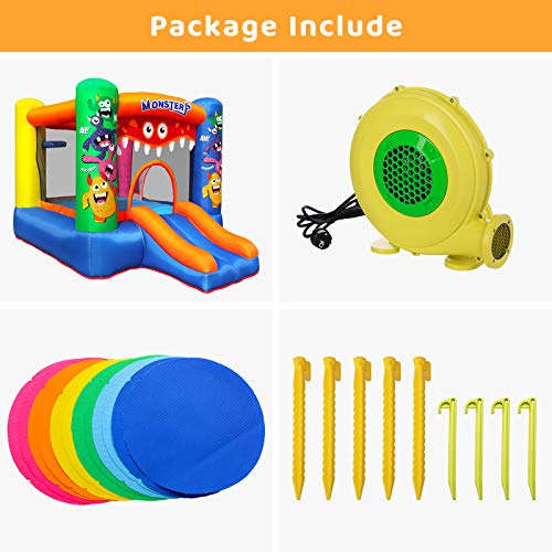 LAZY BUDDY Inflatable Bouncy Castle Kids Party Bounce House with A...