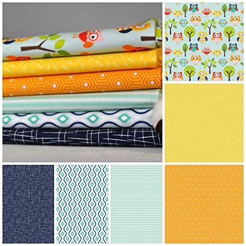 Lazy Day Blue Owls 6 Fat Quarters Bundle by Lori Whitlock for Rile...