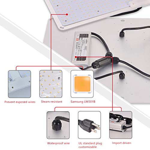110W-600W LBJN LED Plant Grow Light, Adjustable Full Spectrum Doub...