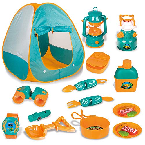 LBLA 20 PCs Kids Camping Set, Pop Up Tent with Kids Camping Gear S...
