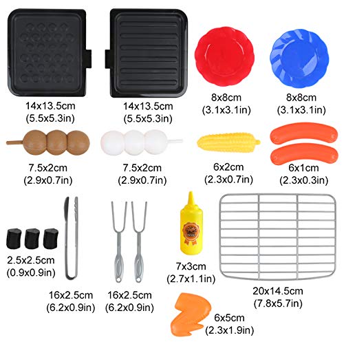 LBLA Pretend Play Food BBQ Playset Kitchen Toys with Light and Smo...