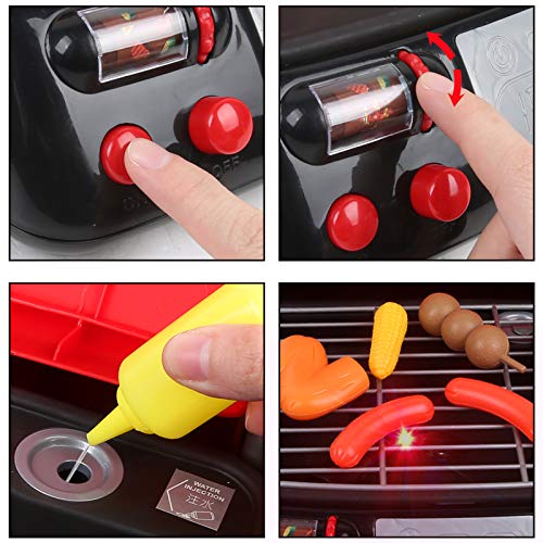 LBLA Pretend Play Food BBQ Playset Kitchen Toys with Light and Smo...