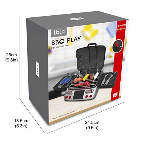 LBLA Pretend Play Food BBQ Playset Kitchen Toys with Light and Smo...