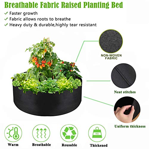 LBTING Fabric Raised Planting Bed, 2Pcs 50 Gallon Plant Grow Bags ...