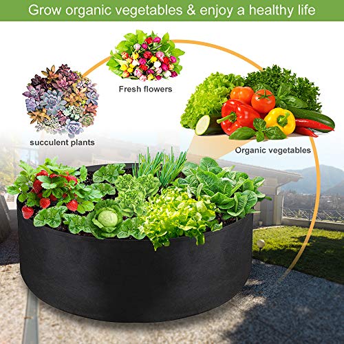 LBTING Fabric Raised Planting Bed, 2Pcs 50 Gallon Plant Grow Bags ...