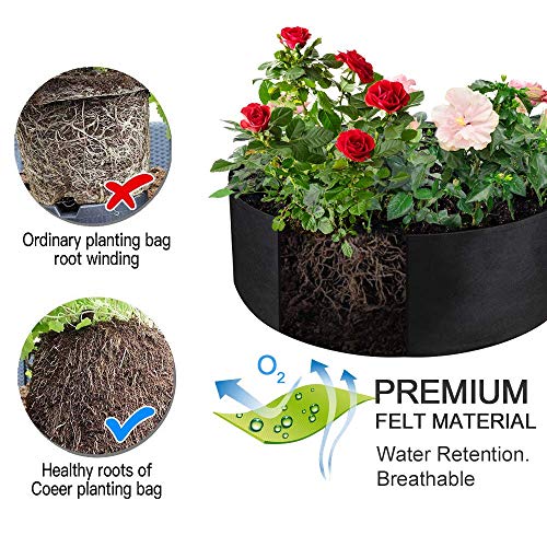 LBTING Fabric Raised Planting Bed, 2Pcs 50 Gallon Plant Grow Bags ...